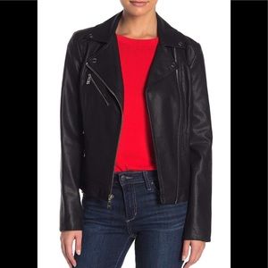Guess Black Faux Leather Side Lace-Up Jacket